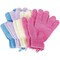 4 Pairs Body Exfoliating Gloves for Shower, Bath Scrub Wash Mitt with Hanging Loop for Women, Men, Spa, Massage (Pink, Purple, Blue, Beige)